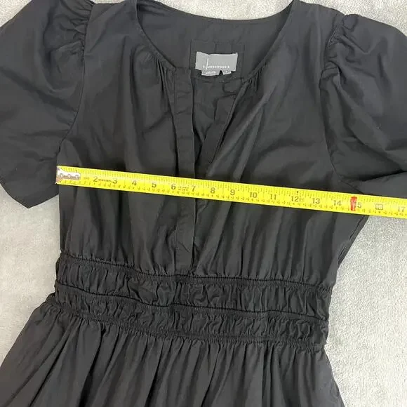 Anthropologie Somerset Mini Dress Womens L Black Tiered Boho Peasant - Picture 8 of 10